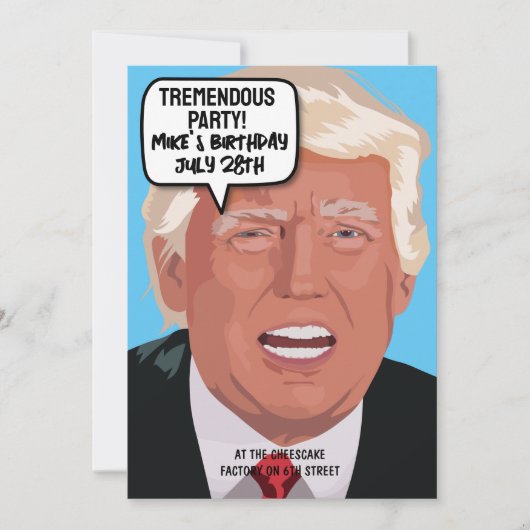 ドおもしろいナルドトランプバースデーパーティ招待状 招待状 (正面)