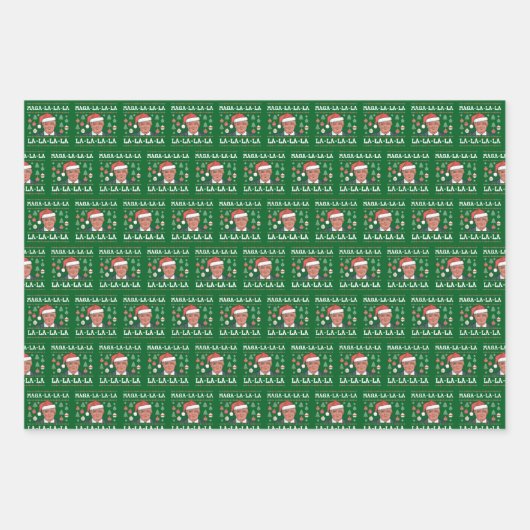 ドおもしろいナルドトランプマガララ醜いクリスマス ラッピングペーパーシート (正面2)