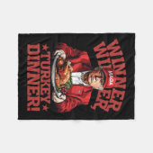 ドおもしろいナルドトランプ勝者トルコのディナータ フリースブランケット (正面(横))