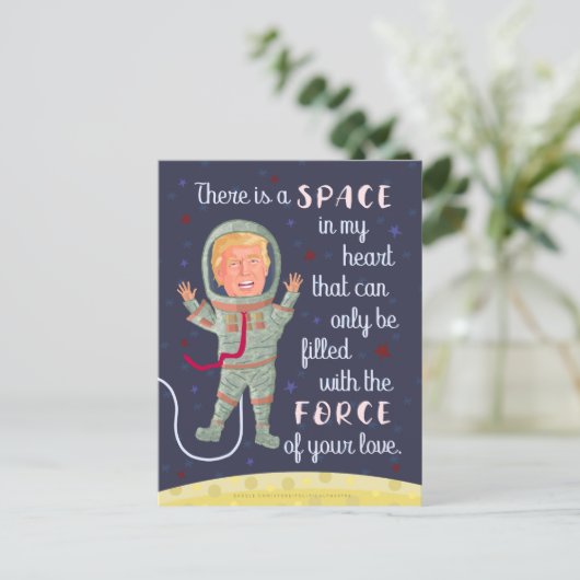 ドおもしろいナルドトランプ宇宙バレンタインデー シーズンポストカード (スタンド正面)