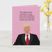 ドおもしろいナルドトランプ漫画のハッピーアニバーサリー妻 カード (黄色い花)