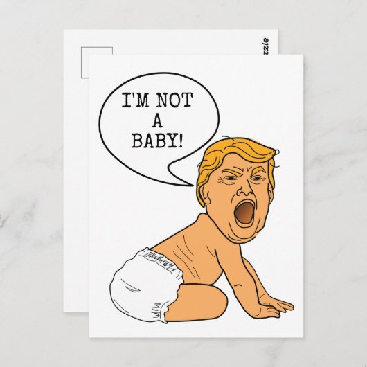 ドおもしろいナルドトランプ私はベビーではない ポストカード (正面/裏面)