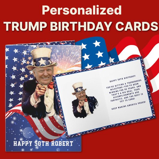 ドおもしろいナルドトランプ50番目の誕生日カード カード