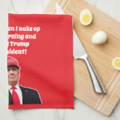 ドおもしろいナルドトランプIが第47代大統領を愛する キッチンタオル (四つ折り)