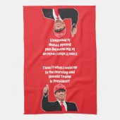 ドおもしろいナルドトランプIが第47代大統領を愛する キッチンタオル (縦)