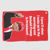 ドおもしろいナルドトランプIが第47代大統領を愛する ゴルフタオル (横)