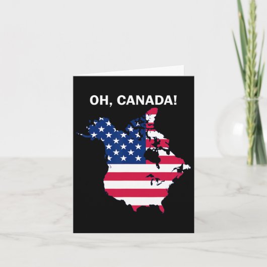 ドおもしろいナルドトランプOhカナダ米国国旗 カード (正面)