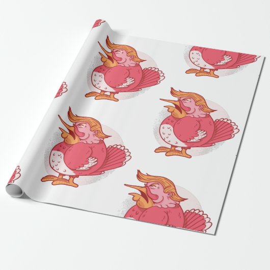 ドおもしろいルドトランプ感謝祭ターキーピンク ラッピングペーパー (アンロールド)