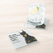 ドおもしろいーバーマンv妻コースター ガラスコースター (アングル)