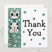 ドお洒落予測できなードルキャットスケッチ サンキューカード (正面/裏面)