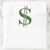 ドきらきら光るルサインダイヤモンドエメラルドジェム スクエアシール (バッグ)