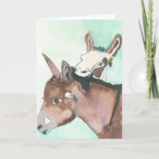 ドつる植物ロバのカード サンキューカード (正面)