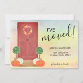 ドアかぼちゃを移動した秋の移動告知 案内状 (正面)