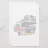 ドアが開いた消防車 便箋 (正面/裏面)