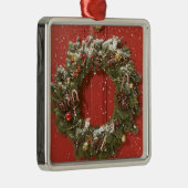 ドアでつるすクリスマスのリース メタルオーナメント (右)