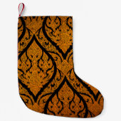 ドアでタイのパターンの彫刻ロータス写真を閉じる スモールクリスマスストッキング (正面)