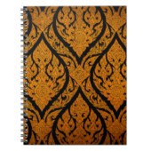 ドアでタイのパターンの彫刻ロータス写真を閉じる ノートブック (正面)