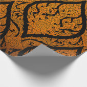 ドアでタイのパターンの彫刻ロータス写真を閉じる ラッピングペーパー (角)