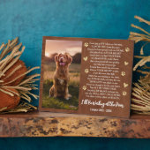 ドアで待っているPhoto Dog Memorial フォトプラーク (側面)