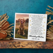 ドアで待っているPhoto Dog Memorial フォトプラーク (側面)