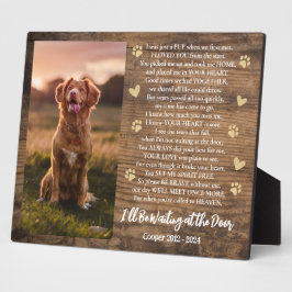 ドアで待っているPhoto Dog Memorial フォトプラーク