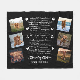 ドアで待っているPhoto Dog Memorial フリースブランケット