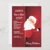 ドアにサンタ 新住所のホリデーカード シーズンカード (正面)