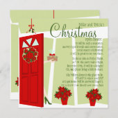 ドアにフルーツケーキ 招待状 (正面/裏面)