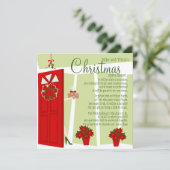 ドアにフルーツケーキ 招待状 (スタンド正面)