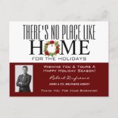 ドアにリースを飾った赤いポストカード ポストカード (正面)