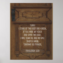 ドアに立ってノックするドアポスター ポスター