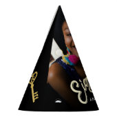 ドアに18パーソナライズされた歳の誕生日の写真鍵 パーティーハット (左)