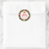 ドアのつるクリスマスリース ラウンドシール (バッグ)