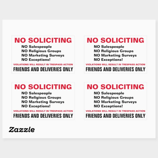 ドアのシール/ドアの看板を勧誘しない 長方形シール (シート)