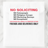 ドアのシール/ドアの看板を勧誘しない 長方形シール (バッグ)