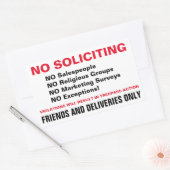 ドアのシール/ドアの看板を勧誘しない 長方形シール (封筒)