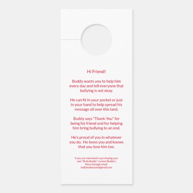 ドアのハンガーを話す必要があるいじめっ相棒 ドアノブサイン (正面)