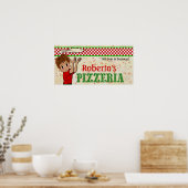 ドアのピザの看板を越えて ポスター (キッチン)