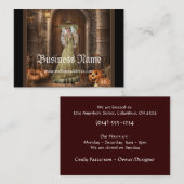 ドアのファンタジーの名刺によって待っている魔法使い 名刺 (正面/裏面)