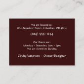 ドアのファンタジーの名刺によって待っている魔法使い 名刺 (裏面)