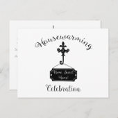 ドアのプラクの家の甘い家の引っ越し祝いパーティーのパーティー| インビテーションポストカード (正面/裏面)