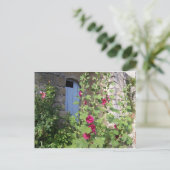 ドアのプロバンスの青い郵便はがき ポストカード (スタンド正面)