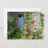 ドアのプロバンスの青い郵便はがき ポストカード (正面/裏面)