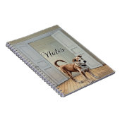 ドアの中の子犬スパイラル写真のノート ノートブック (右側)