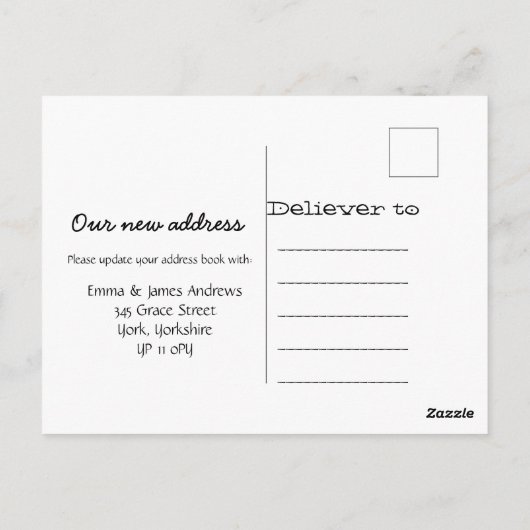 ドアの新しいアドレス案内はがき ポストカード (裏面)