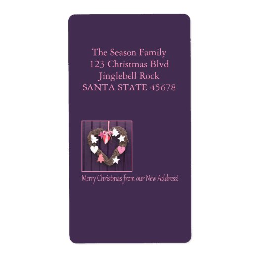 ドアの新しい住所クリスマスリース ラベル (正面)