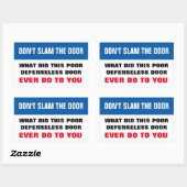 ドアの長方形のシールをバタンとしてはいけない 長方形シール (シート)