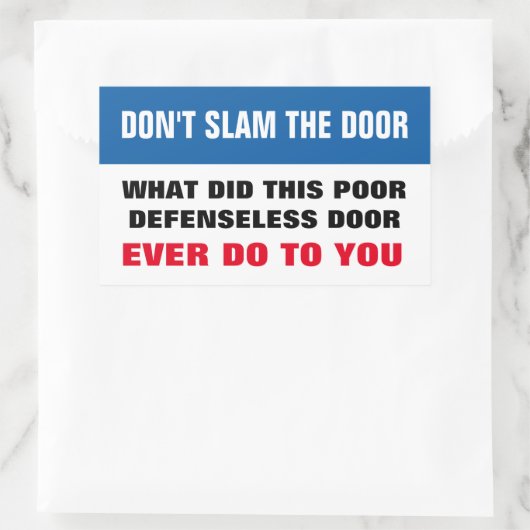 ドアの長方形のシールをバタンとしてはいけない 長方形シール (バッグ)