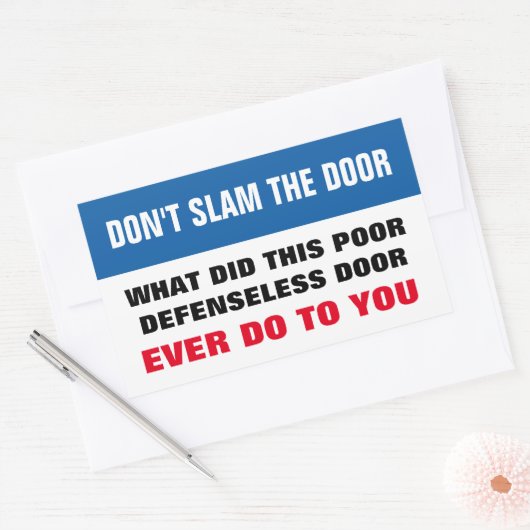 ドアの長方形のシールをバタンとしてはいけない 長方形シール (封筒)