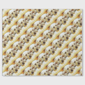 ドアの黄色いラブラドル・レトリーバー犬 ラッピングペーパー (フラット)